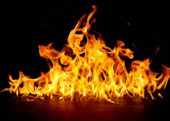 fire png burning flame Isolated on a black background